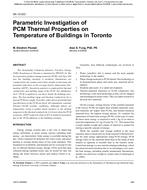 SA-12-022 — Parametric Investigation of PCM Thermal Properties on Temperature of Buildings in Toronto