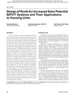 SA-12-028 — Design of Roofs for Increased Solar Potential BIPV/T Systems and their Applications to Housing Units