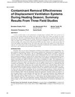 SA-12-C037 — Contaminant Removal Effectiveness of Displacement Ventilation Systems During Heating Season; Summary Results From Three Field Studies