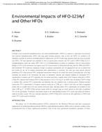 Environmental Properties of HFOs