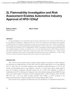 2L Flammability Investigation and Risk Assessment Enables Automotive Industry Approval of HFO-1234yf