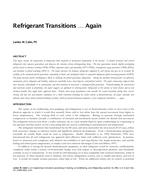 Refrigerant Transitions…Again