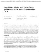 Possibilities, Limits, and Tradeoffs for Refrigerants in the Vapor Compression Cycle