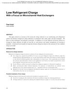 Low Refrigerant Charge with a Focus on Microchannel Heat Exchangers