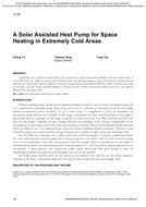 A Solar Assisted Heat Pump System for Space Heating in Extremely Cold Areas