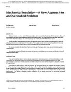 Mechanical Insulation – A New Approach to an Overlooked Problem