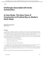 Challenges Associated with Arctic Construction