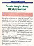 Controlled Atmosphere Storage of Fruits and Vegetables