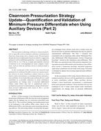 DA-13-012 (RP-1344) — Cleanroom Pressurization Strategy Update–Quantification and Validation of Minimum Pressure Differentials when Using Auxiliary Devices (Part 2)