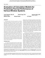 DA-13-003 — Evaluation of Calculation Models for Predicting Thermal Performance of Various Window Systems