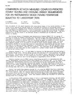 BO-2363 — Comparison between Measured Computer-Predicted Hourly Heating and Cooling Energy Requirements for an Instrumented Wood-Framed Townhouse Subjected to Lab Tests