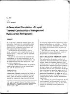 KA-2151 — A Generalized Correlation of Liquid Thermal Conductivity of Halogenated Hydrocarbon Refrigerants