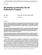 DE-13-C032 — Developing an Innovative Pay for Performance Program