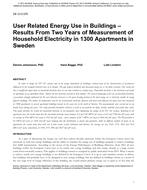 DE-13-C076 — User Related Energy Use in Buildings: Results From Two Years of Measurement of Household Electricity in 1300 Apartments in Sweden