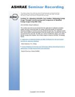 Seminar 23 — Laboratory Retrofits Case Studies: Optimizing Energy Usage Through Commissioning and Comparison of Modelled Energy Usage Using M&V Data