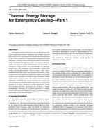 DE-13-006 — Thermal Energy Storage for Emergency Cooling, Part 1 (RP-1387)