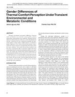 DE-13-005 — Gender Differences of Thermal Comfort Perception Under Transient Environmental and Metabolic Conditions