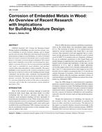 DE-13-039 — Corrosion of Embedded Metals in Wood: An Overview of Recent Research with Implications for Building Moisture Design