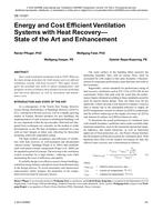 DE-13-021 — Energy and Cost Efficient Ventilation Systems with Heat Recovery: State of the Art and Enhancement