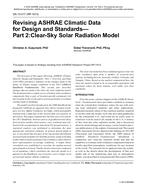 DE-13-017 — Revising ASHRAE Climatic Data for Design and Standards, Part 2: Clear-Sky Solar Radiation Model (RP-1613)