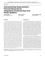 DE-13-033 — Characterizing Supermarket's Thermal Demands for Integrating Combined Heat and Power Steams