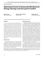 DE-13-025 — Optimized Control of Automatic Windows for Energy Savings and Occupant Comfort (RP-1597)