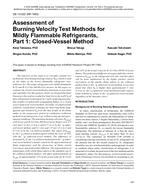 DE-13-022 — Assessment of Burning Velocity Test Methods for Mildly Flammable Refrigerants, Part 1: Closed-Vessel Method (RP-1583)