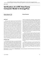 DE-13-010 — Verification of a VRF Heat Pump Computer Model in Energy Plus