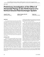 DE-13-027 — Preliminary Investigation of the Effect of Horizontal Piping on the Performance of a Vertical Ground Heat Exchanger System