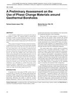 DE-13-028 — A Preliminary Assessment on the Use of Phase Change Materials Around Geothermal Boreholes