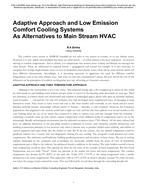 Adaptive Approach and Low Emission Comfort Cooling Systems As Alternatives to Main Stream HVAC