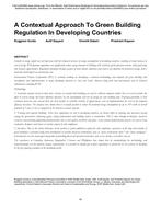 A Contextual Approach to Green Building Regulations In Developing Countries