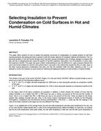 Selecting Insulation to Prevent Condensation on Cold Surfaces in Hot and Humid Climates