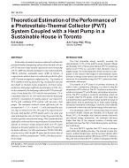 NY-14-014 — Theoretical Estimation of the Performance of a Photovoltaic-Thermal Collector (PV/T) System Coupled with a Heat Pump in a Sustainable House in Toronto