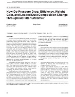 NY-14-032 — How Do Pressure Drop, Efficiency, Weight Gain and Loaded Dust Composition Change throughout Filter Lifetime? (RP-1360)