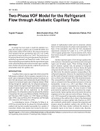 NY-14-005 — Two-Phase VOF Model for the Refrigerant Flow through Adiabatic Capillary Tube