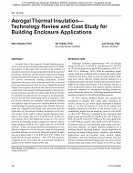 NY-14-024 — Aerogel Thermal Insulation – Technology Review and Cost Study for Building Enclosure Applications