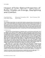 AT-15-C062 — Impact of Solar Optical Properties of Roller Shades on Energy, Daylighting and Comfort