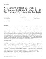 AT-15-C054 — Assessment of Next Generation Refrigerant R452A to Replace R404A for Transport Refrigeration Products