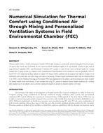 AT-15-C058 — Numerical Simulation for Thermal Comfort Using Conditioned Air through Mixing and Personalized Ventilation Systems in Field Environmental Chamber (FEC)