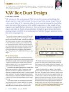 Engineer's Notebook: VAV Box Duct Design