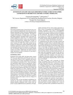 Sensitivity of Low-voltage Grid Impact Indicators to Weather Conditions in Residential District Energy Modeling