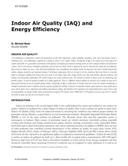 AT-19-C028 — Indoor Air Quality (IAQ) and Energy Efficiency