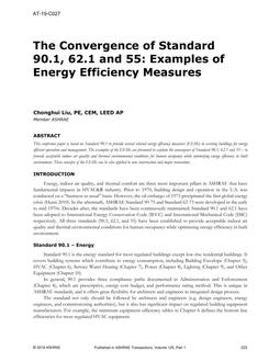 AT-19-C027 — The Convergence of Standard 90.1, 62.1 and 55: Examples of Energy Efficiency Measures