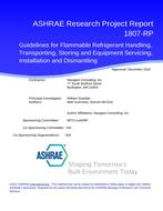 RP-1807 — Guidelines for Flammable Refrigerant Handling, Transporting, Storing and Equipment Servicing, Installation and Dismantling