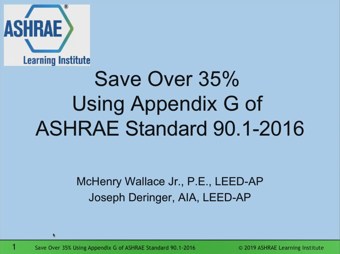 Save Over 35% Using Appendix G of ASHRAE Standard 90.1-2016