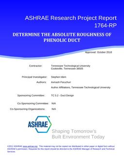 RP-1764 — Determine the Absolute Roughness of Phenolic Duct