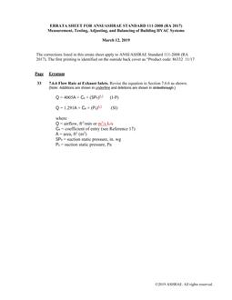 ASHRAE 111-2008 (RA 2017) Errata (March 12, 2019)