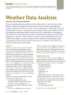 Engineer's Notebook: Weather Data Analysis