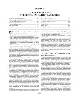 A20 — Data Centers and Telecommunication Facilities (I-P)